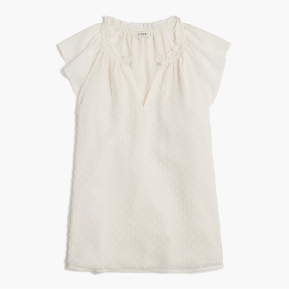 J.crew Factory Flutter-sleeve Clip-Dot top | Size XS - Picture 1 of 6